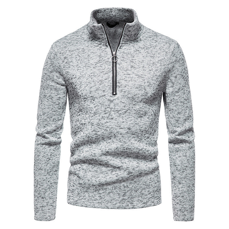 Sporty pullover for men with high collar and innovative zipper Lune London