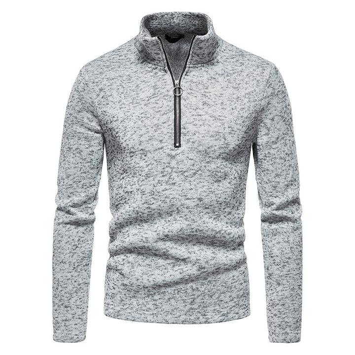Sporty pullover for men with high collar and innovative zipper Lune London