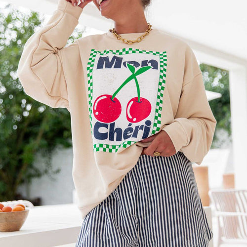 Women’s sweatshirt with creative fruit pattern and relaxed fit Lune London