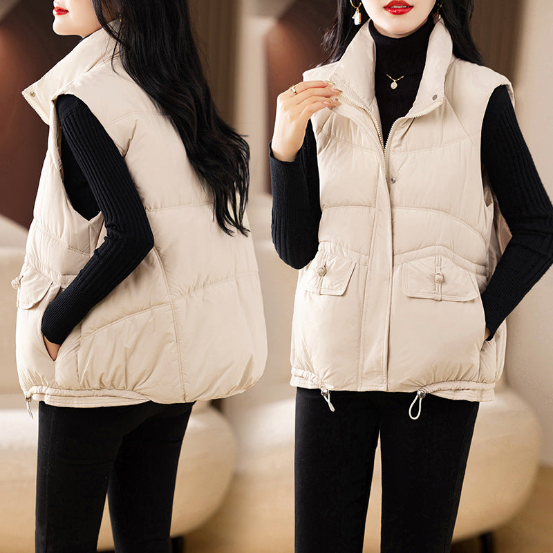 Lady sleeveless down jacket with high collar Lune London