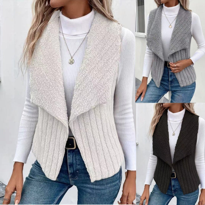 Women cozy cardigan with asymmetric cut and high collar Lune London