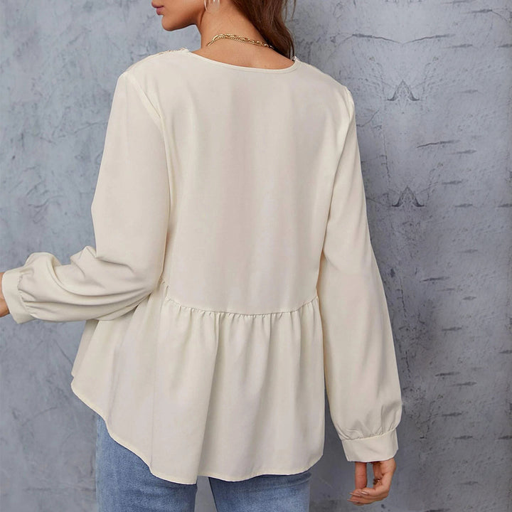 Blouse femme avec manches enrichies et dentelle Chic & Stil