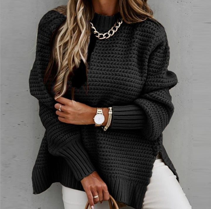Cozy knitted sweater for women with textured pattern and loose fit Lune London