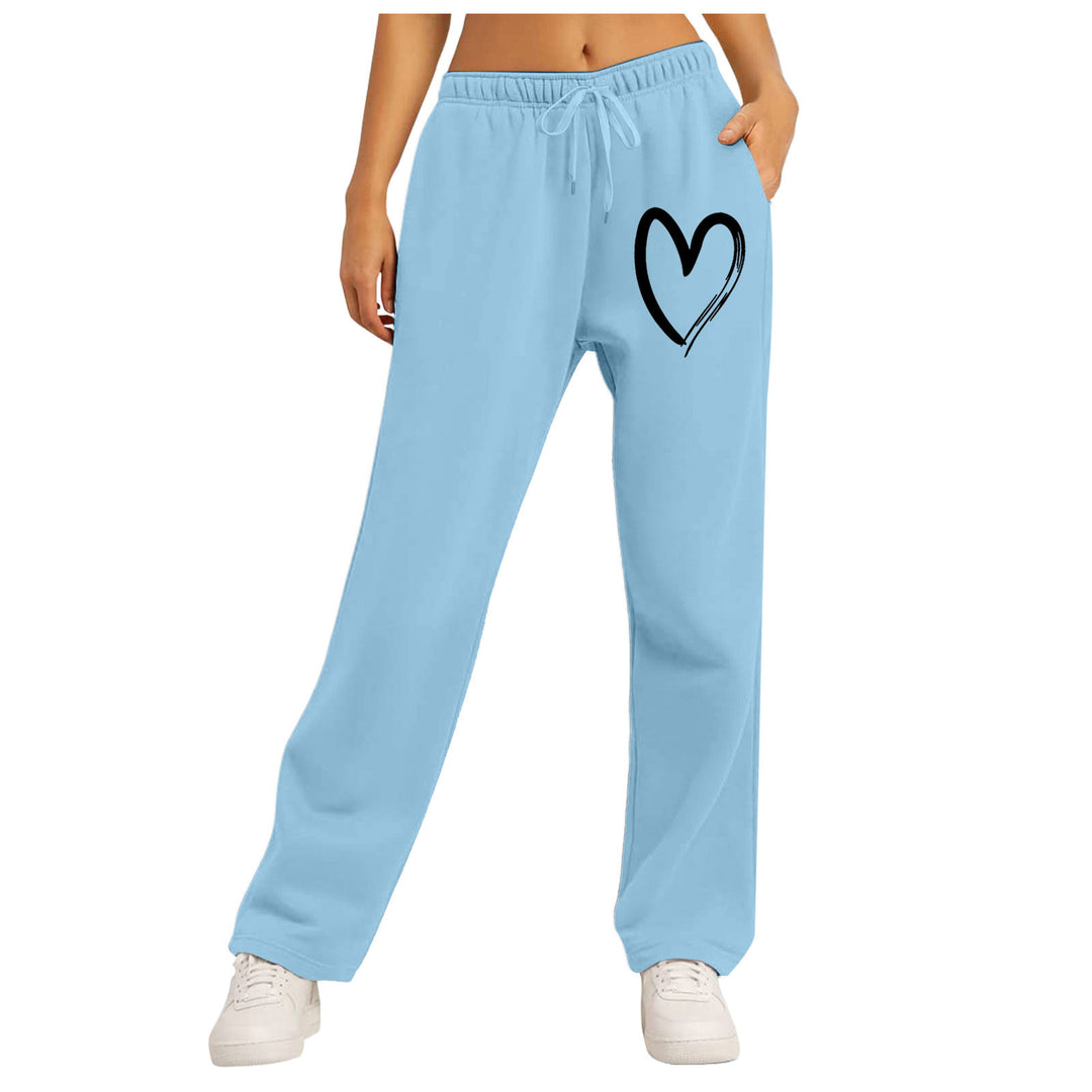 Ladies leisure pants with unique heart design and elastic waistband Lune London