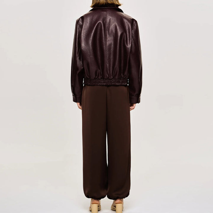 Veste en faux cuir élégante pour femmes avec taille élastique Chic & Stil