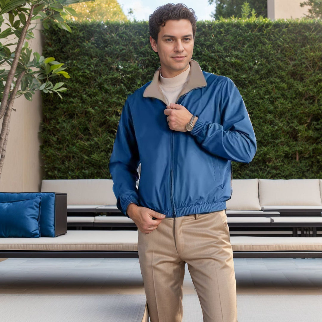 Lightweight leisure jacket for men with a stand-up collar and elastic cuffs Lune London