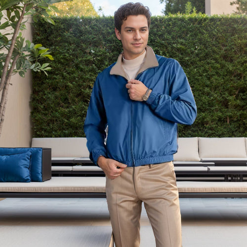 Lightweight leisure jacket for men with a stand-up collar and elastic cuffs Lune London