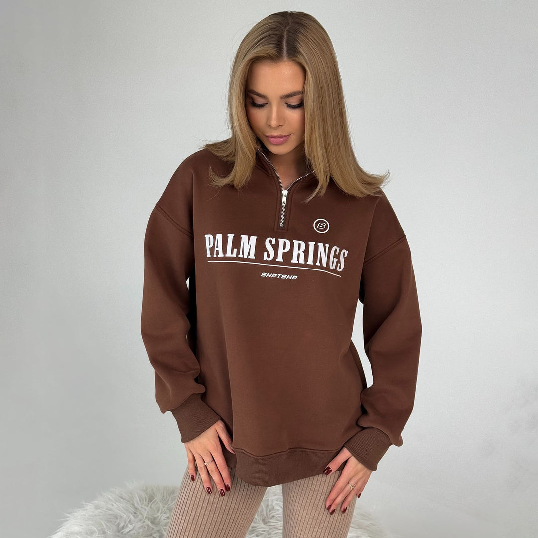 Women casual sweatshirt with high collar and graphic print Lune London