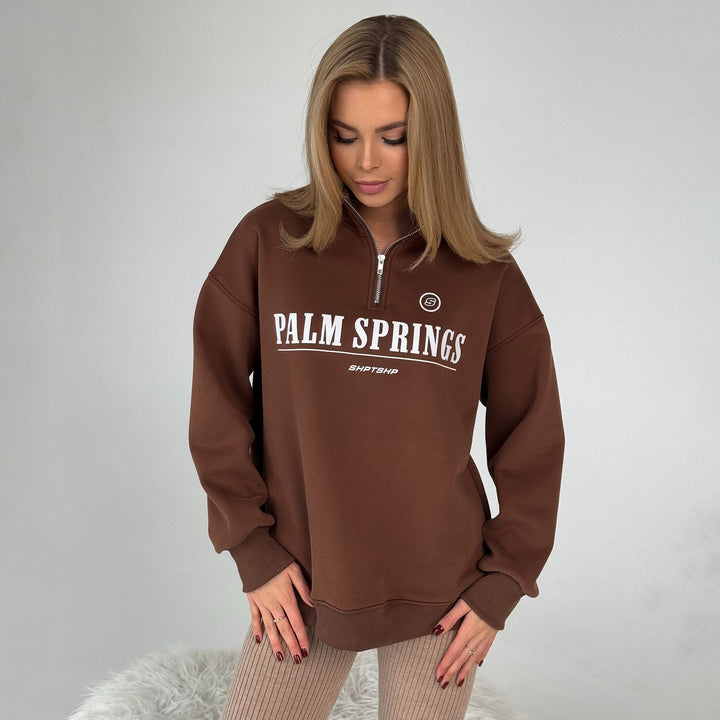 Women casual sweatshirt with high collar and graphic print Lune London