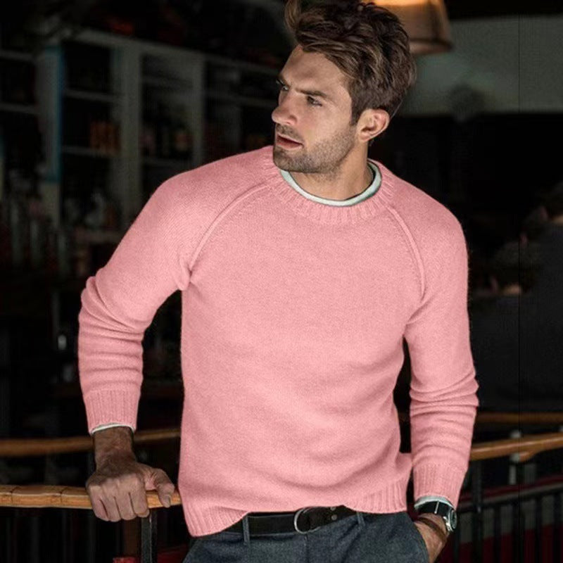 Crew neck pullover for men in fine knit Lune London