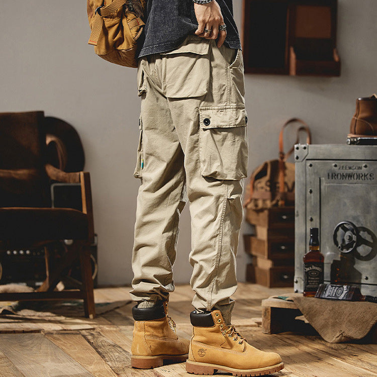 Men's cargo pants with elastic waistband and multiple practical pockets Lune London