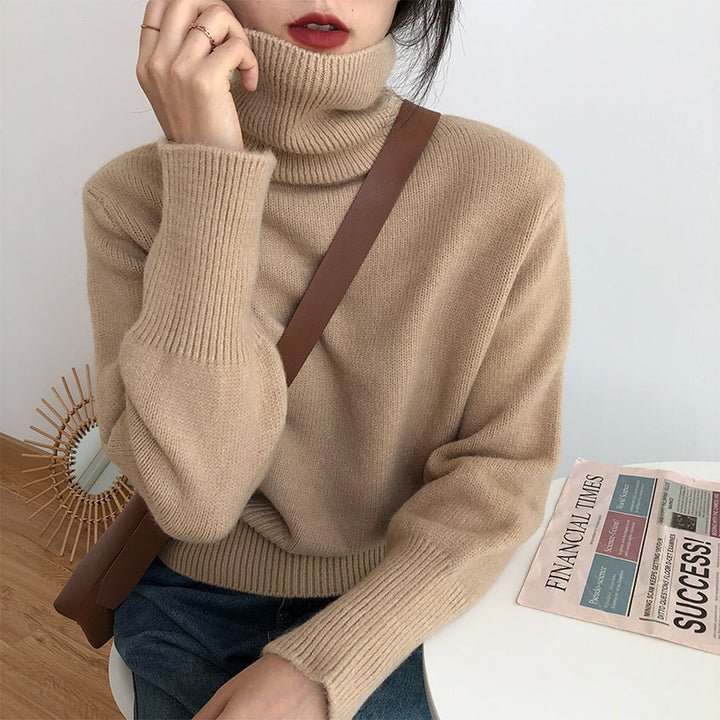 Pull à col roulé féminin à la mode en tricot doux Chic & Stil