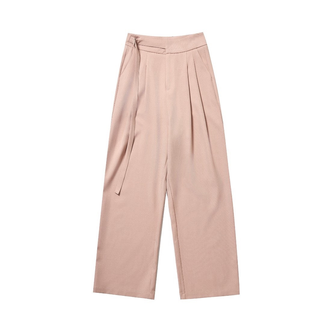High-waisted wide-leg trousers for women with elegant pleat Lune London