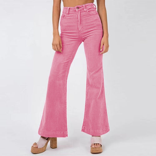 Flared pants for women with high waist and comfort belt Lune London