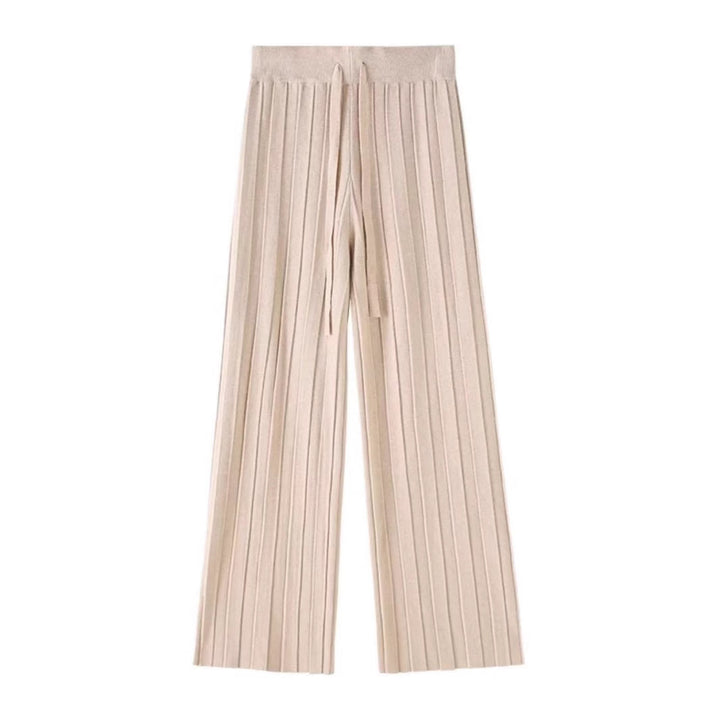 Wide pants for women with vertical stripe design and elastic waist Lune London
