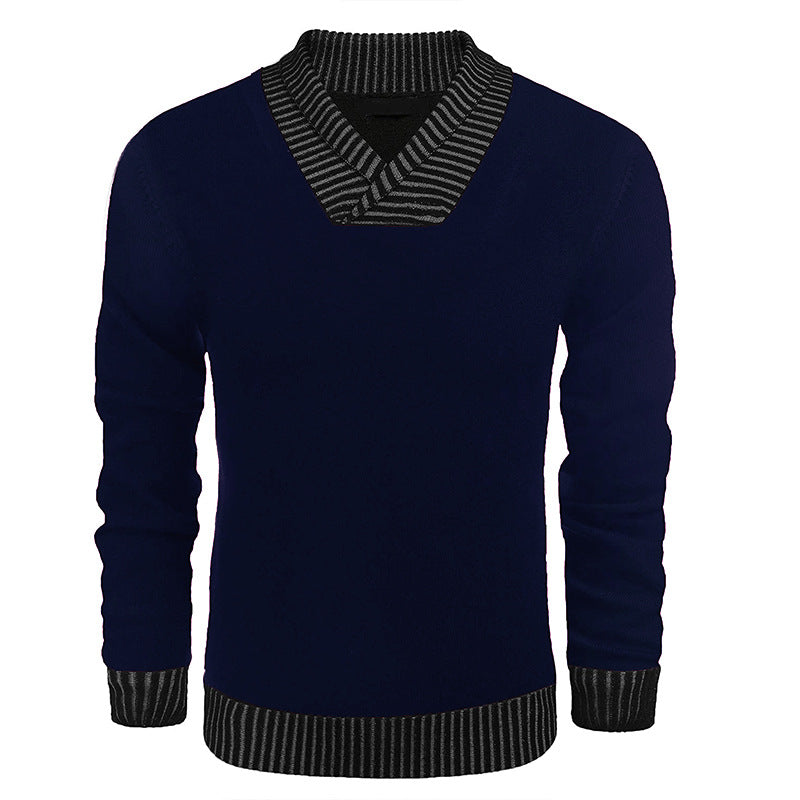 Elegant knitted sweater for men with modern shawl collar and structured top Lune London