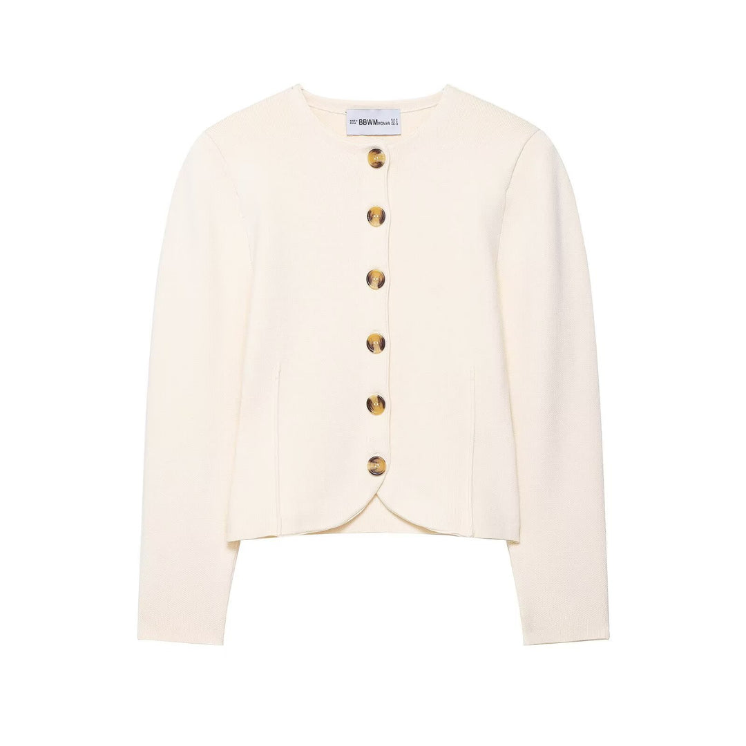 Ladies elegant short jacket with golden buttons Lune London