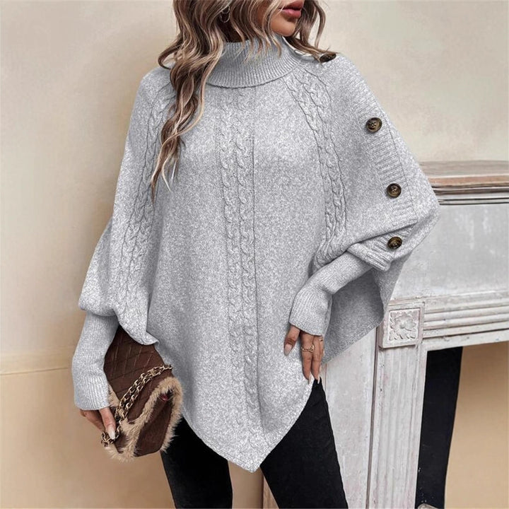 Elegant knit sweater for ladies with turtleneck and trendy details Lune London