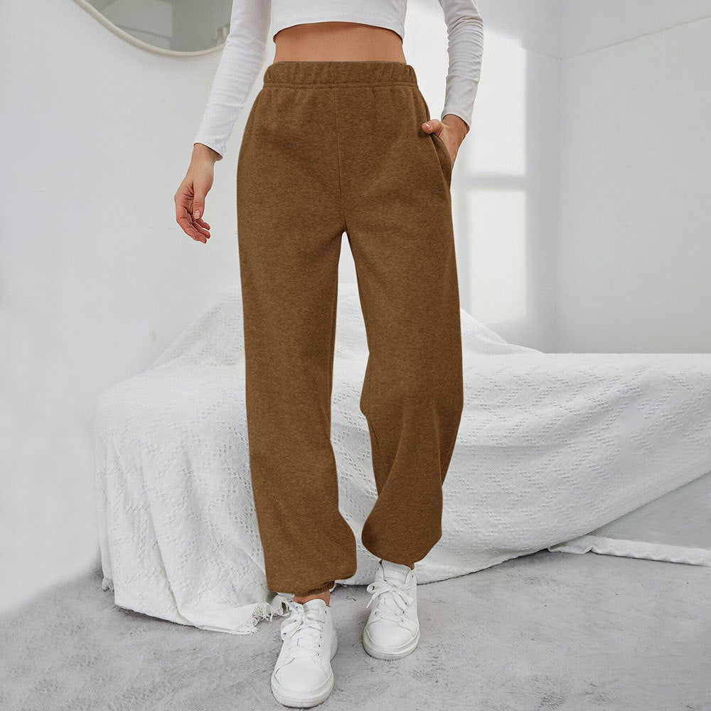 Pantalons de survêtement décontractés pour femmes avec taille élastique et poches latérales Chic & Stil