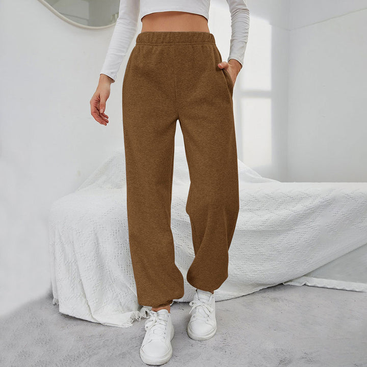 Pantalons de survêtement décontractés pour femmes avec taille élastique et poches latérales Chic & Stil