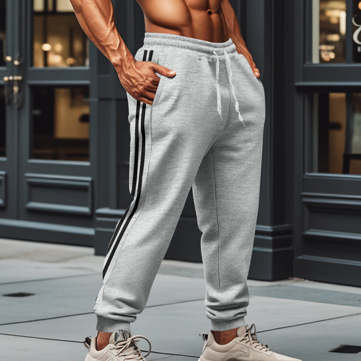 Lune London men's sporty jogger pants with side stripe