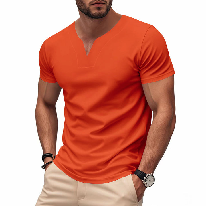 Men's modern V-neck t-shirt in breathable material Lune London