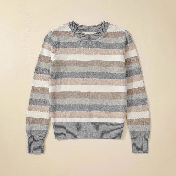 Fashionable knitted sweater for women with trendy stripes and relaxed fit Lune London