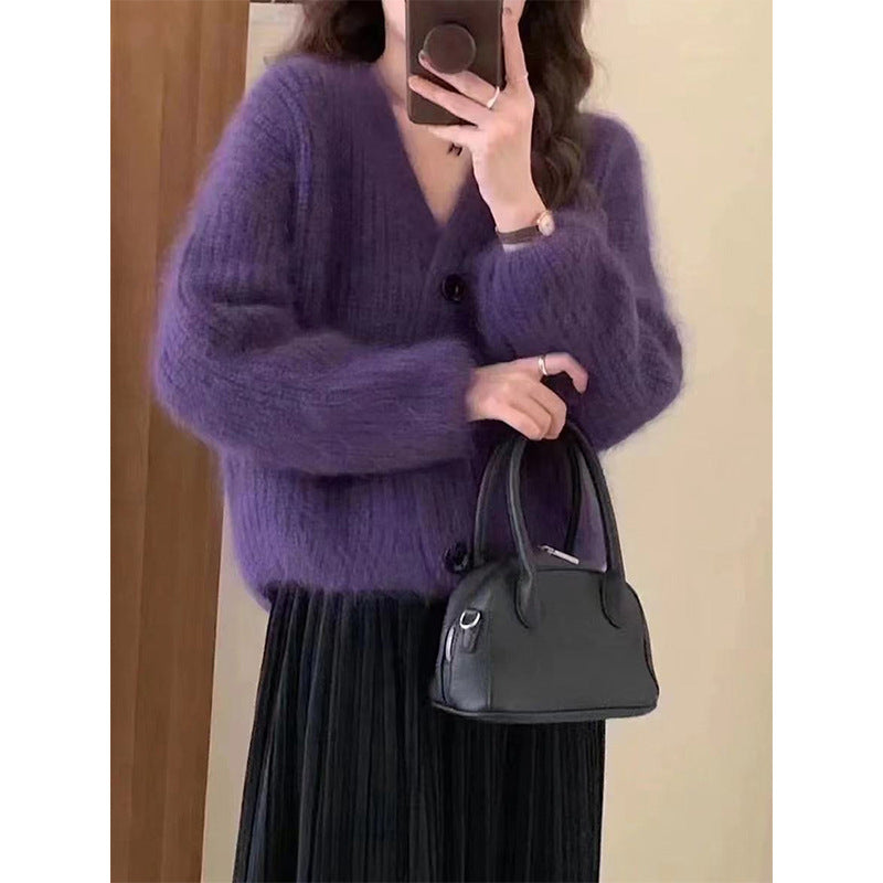 Ladies Cozy Knit Sweater with Big Buttons Lune London