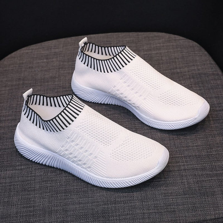 Breathable Slip-On sneakers for women with stretchy knit upper Lune London