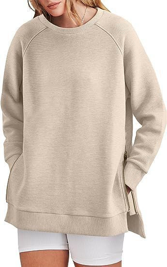 Women's trendy sweatshirt with side zips Lune London