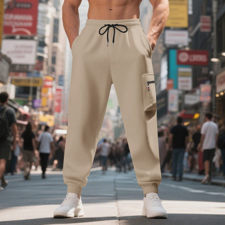 Men's Casual Cargo Jogging Pants with Practical Side Pockets and Elastic Waistband Lune London