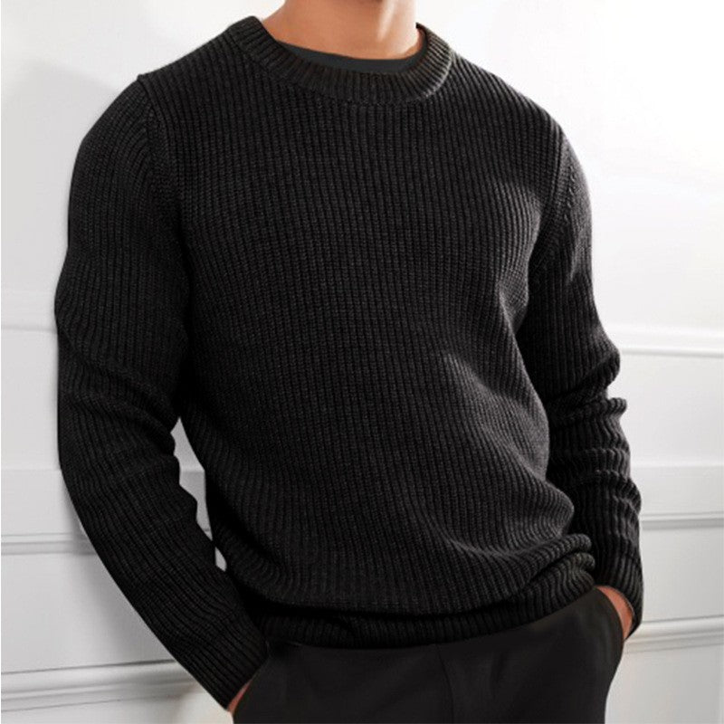 Knitted sweater for men with textured surface and crew neck Lune London