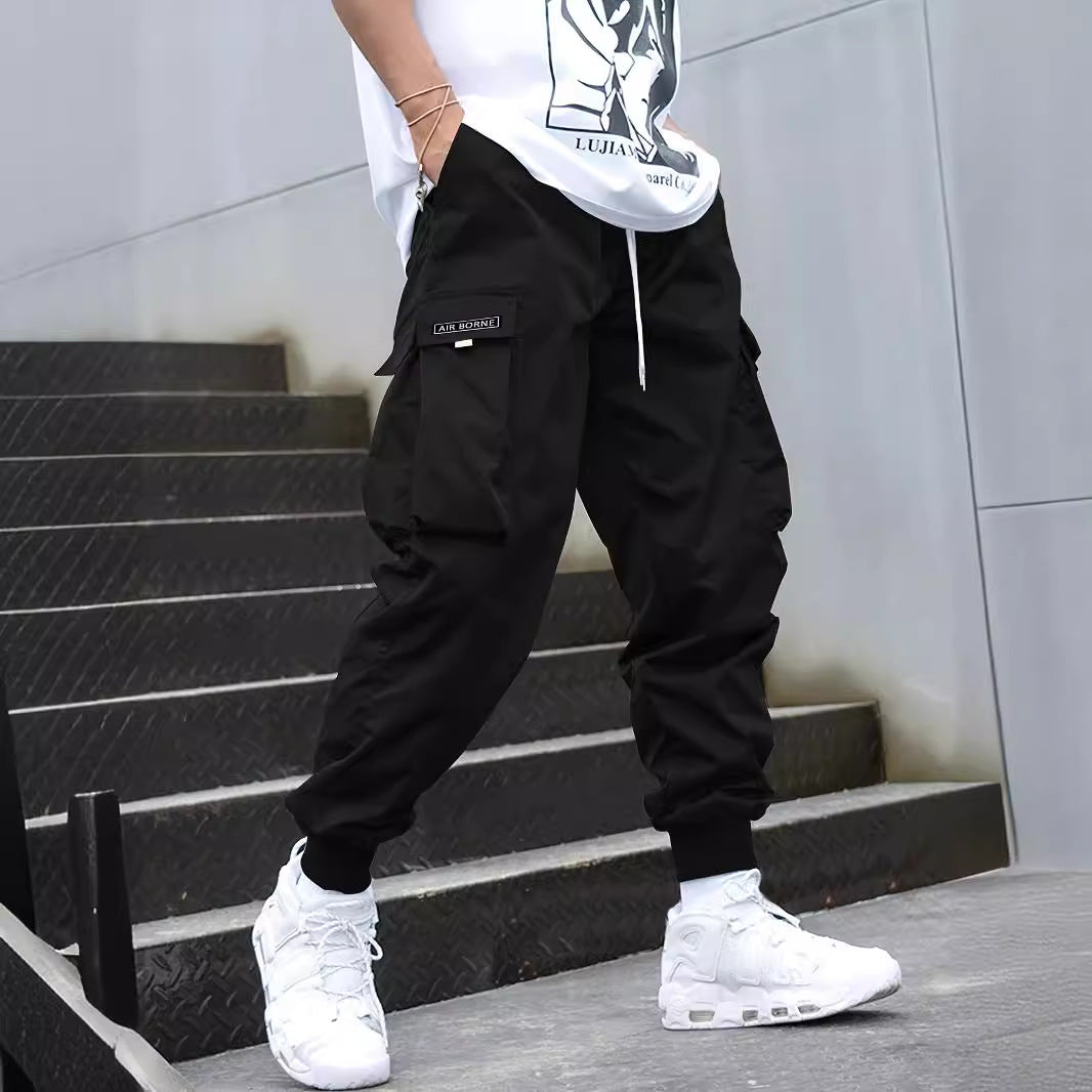 Cargo pants for men with side pockets and elastic waistband Lune London