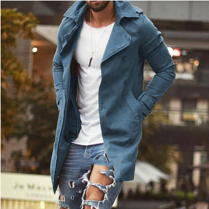 Casual trench coat for men with double-breasted buttons and elegant flap Lune London