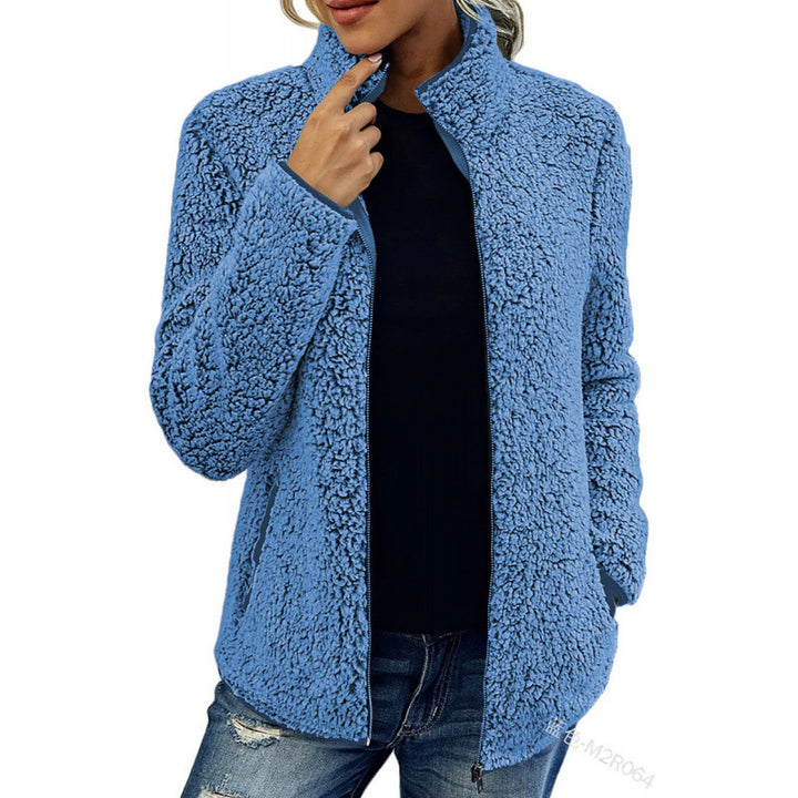Soft fleece jacket for women with a high collar and side pockets Lune London