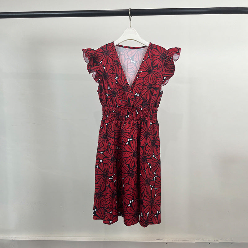 Robe Florale Élégante pour Femmes avec Ourlet Ample et Volants Chic & Stil