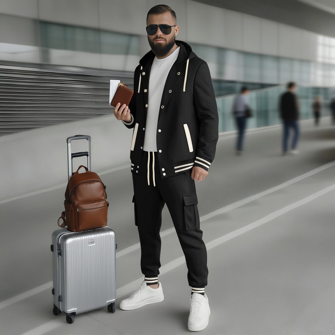Sports leisure set for men with functional pockets and hood Lune London