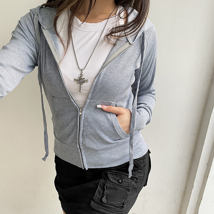 Casual hooded jacket for women with short cut Lune London