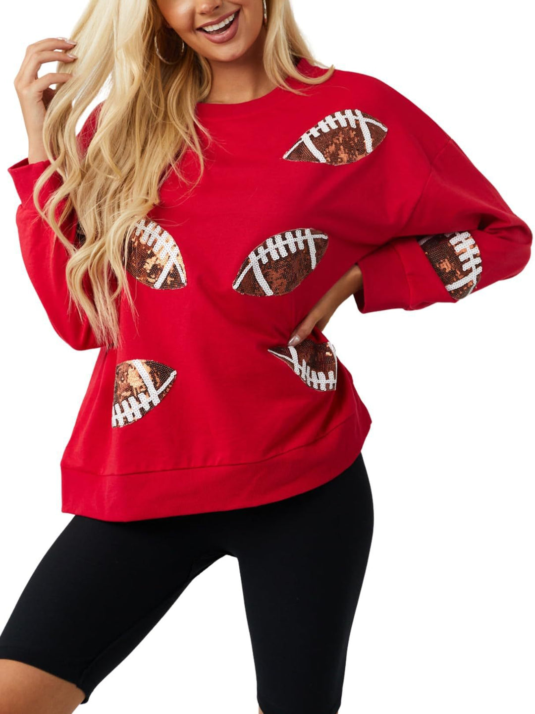 Casual women's sweatshirt with football pattern Moon London