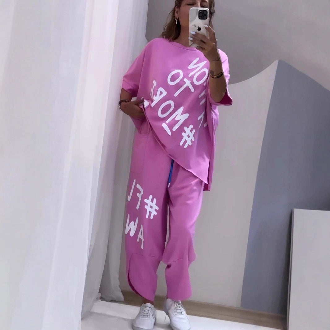 Dames ensemble décontracté oversized avec imprimé statement Lune London