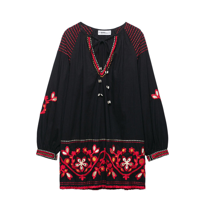 Knit jacket for women with floral pattern and deep V-neck Lune London