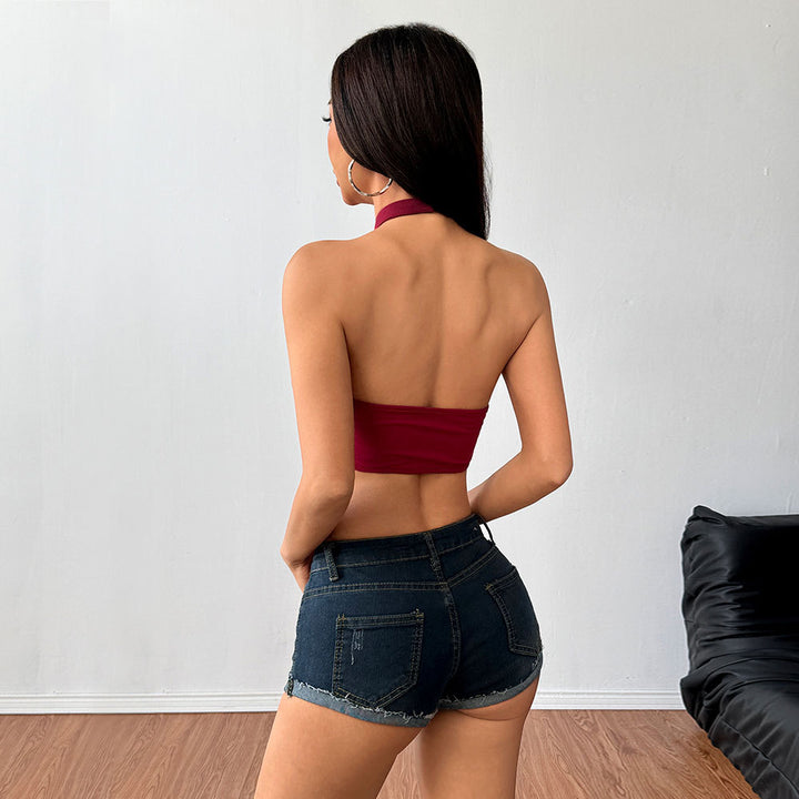 Body femme à encolure plongeante en V avec détail de laçage élégant Chic & Stil