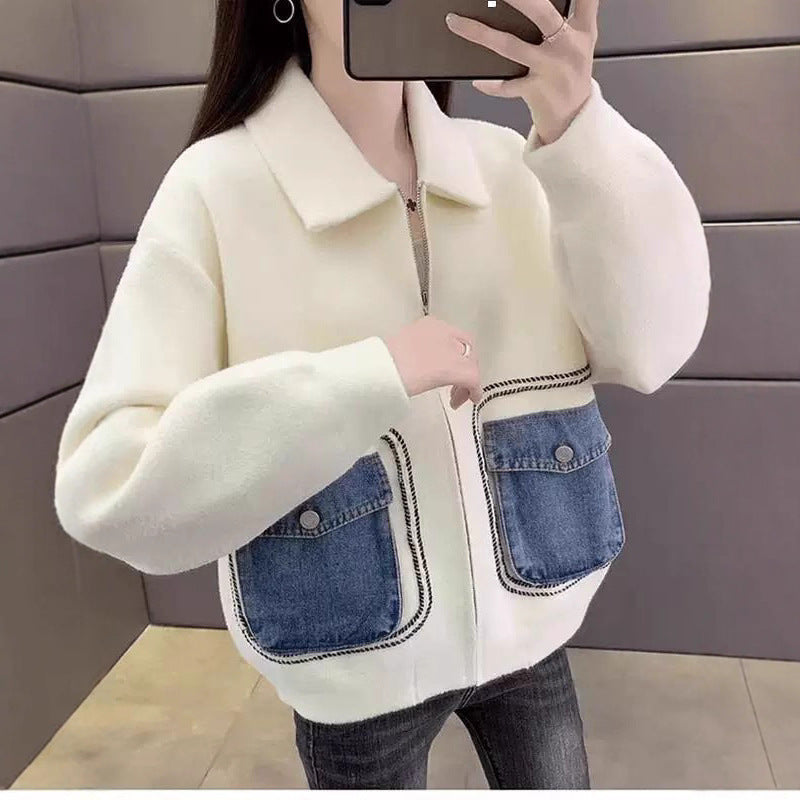 Veste extérieure à la mode pour femmes avec des poches en denim frappantes Chic & Stil
