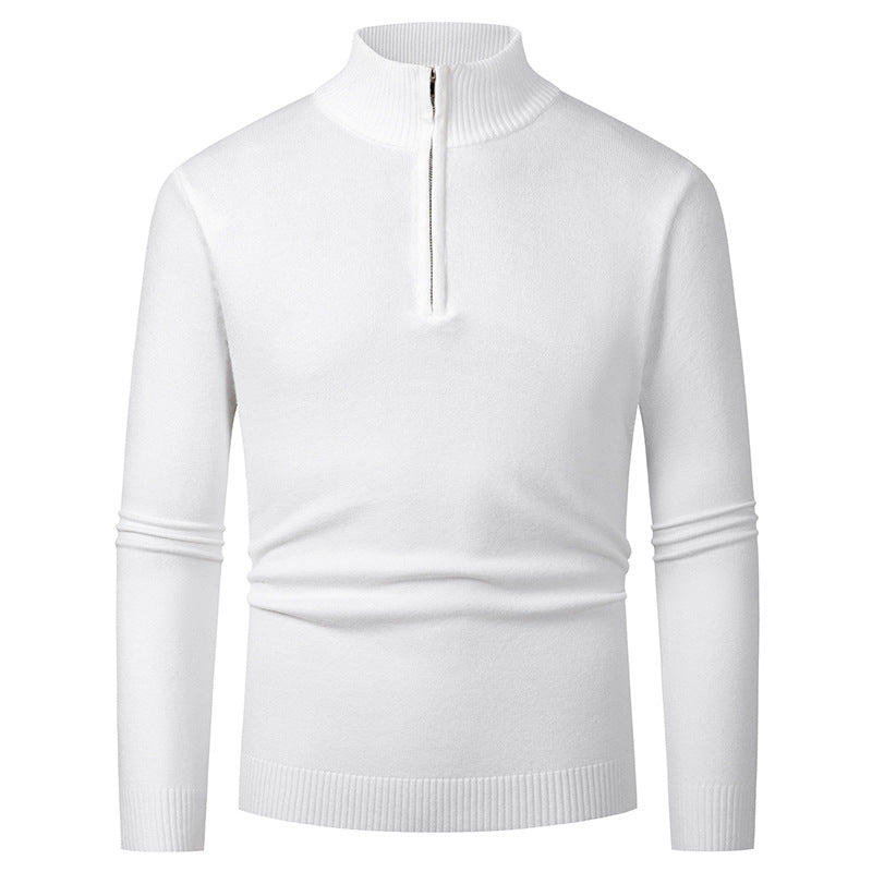 Men's sweater with half-zip and modern high collar Lune London