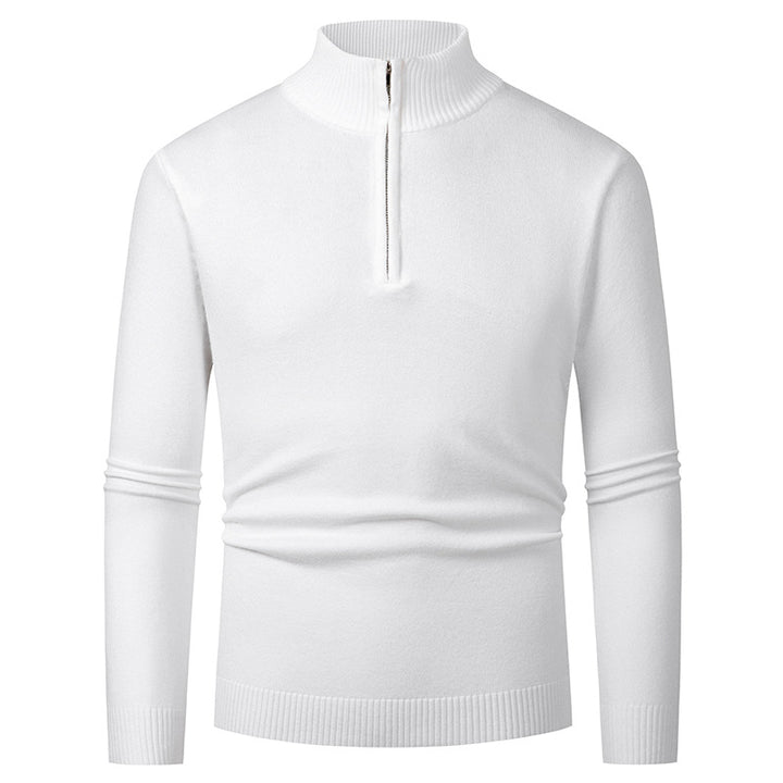 Men's sweater with half-zip and modern high collar Lune London