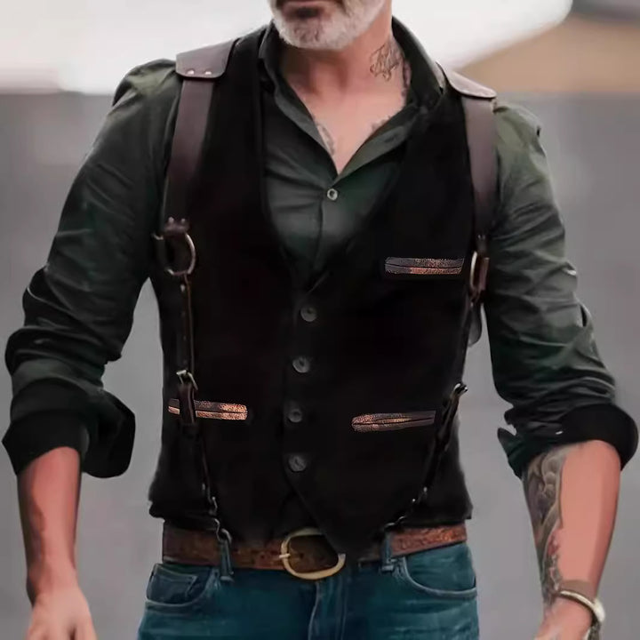 Trendy leather vest for men with practical pockets Lune London