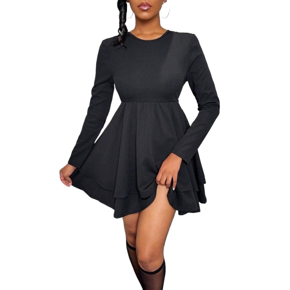 Robe mini en coupe ludique pour dames avec volants et manches longues Chic & Stil