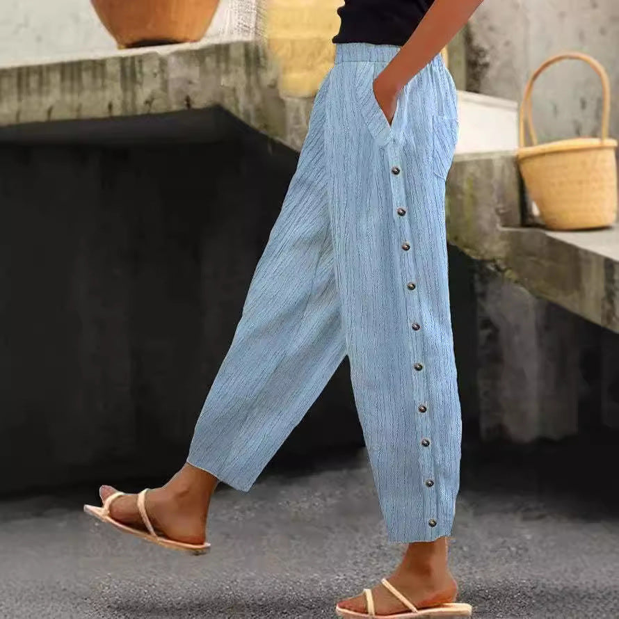 Women's stylish pants with button details Lune London