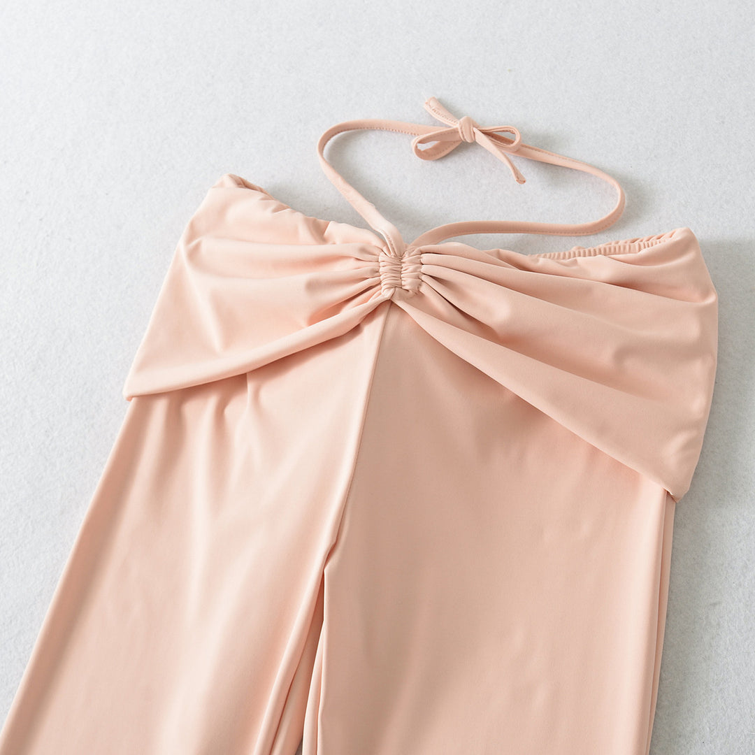 High-quality bootcut leggings for women with an elegant bow detail Lune London