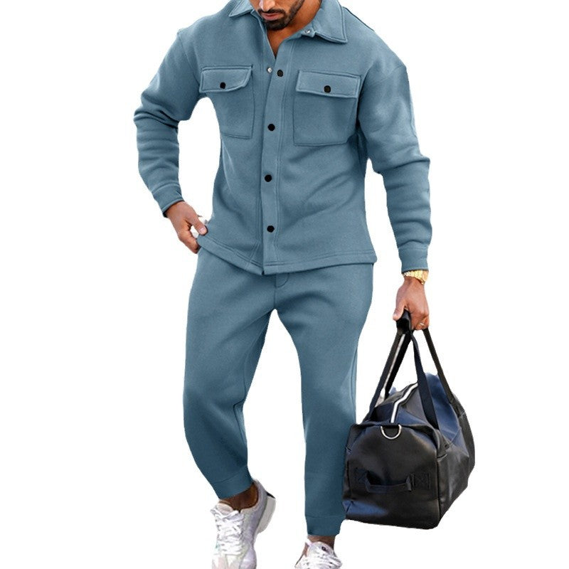 Trendy leisure suit for men with practical pockets and high collar Lune London